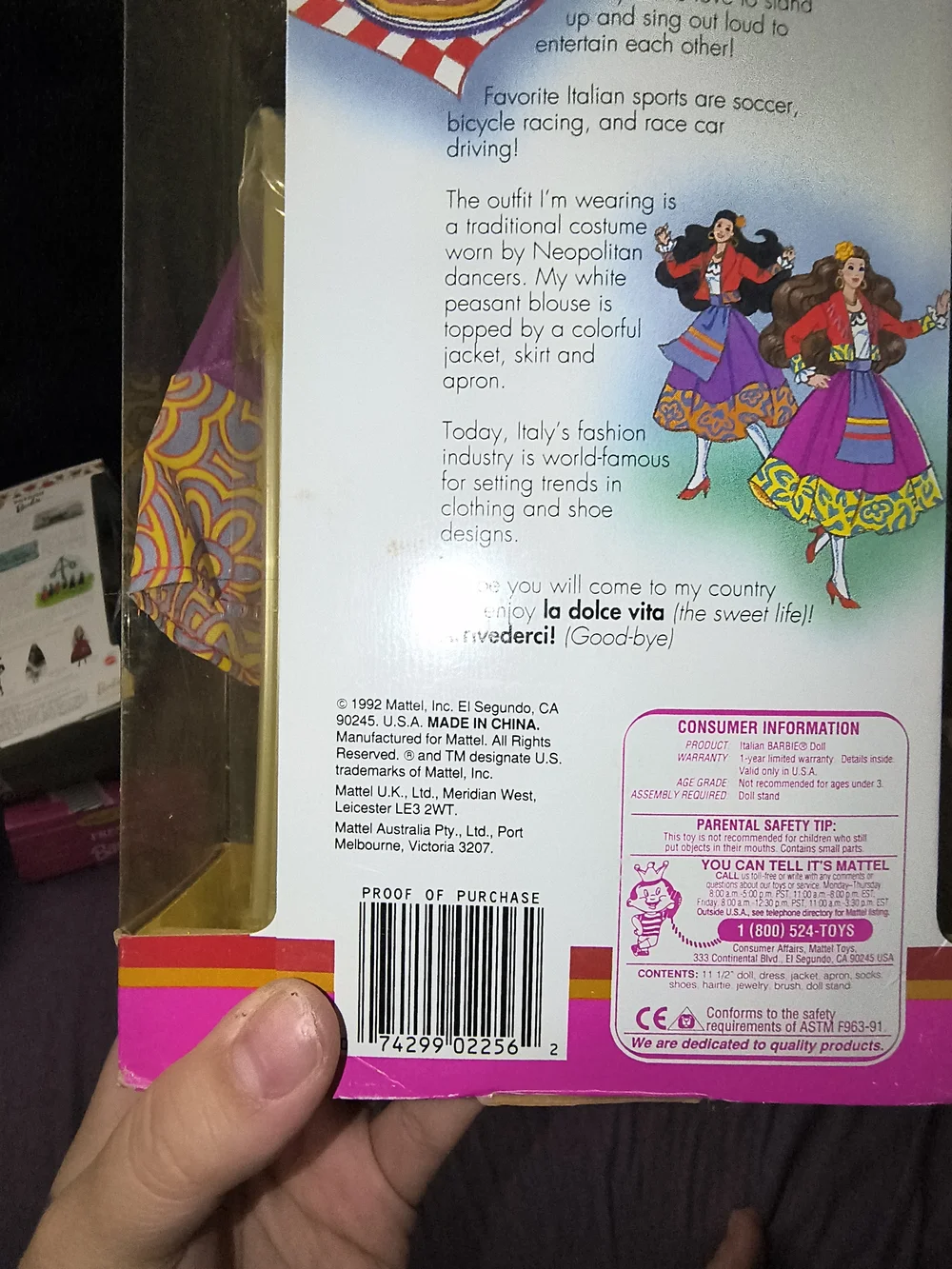 Barbie Dolls of the World Italian Barbie in Pink, Blue and Purple